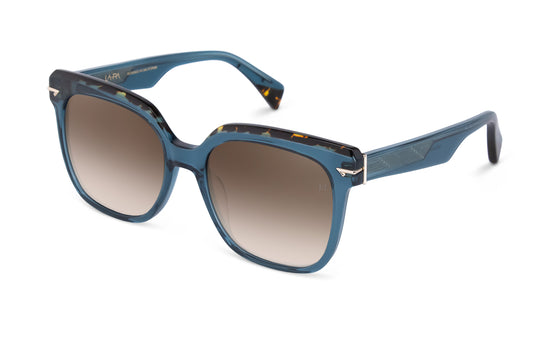 Square Sunglass with Havana Detail