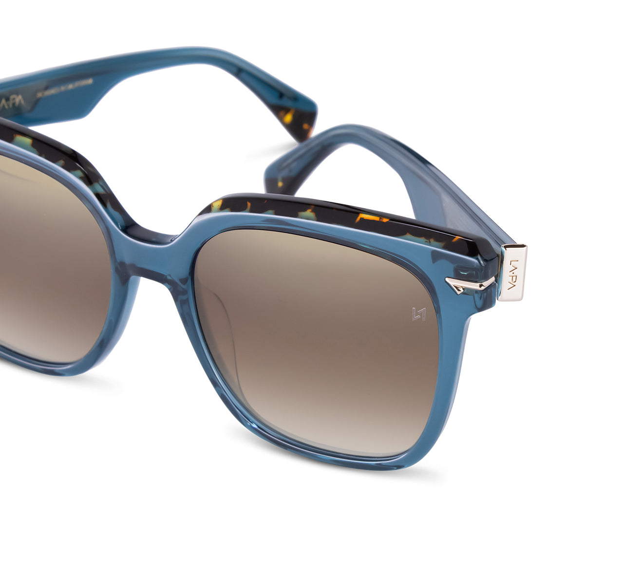 Square Sunglass with Silver Metal Hinge Detail