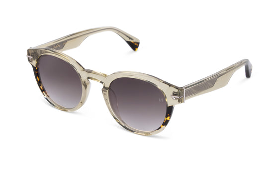 Full Acetate Round Sunglass with Gunmetal Details