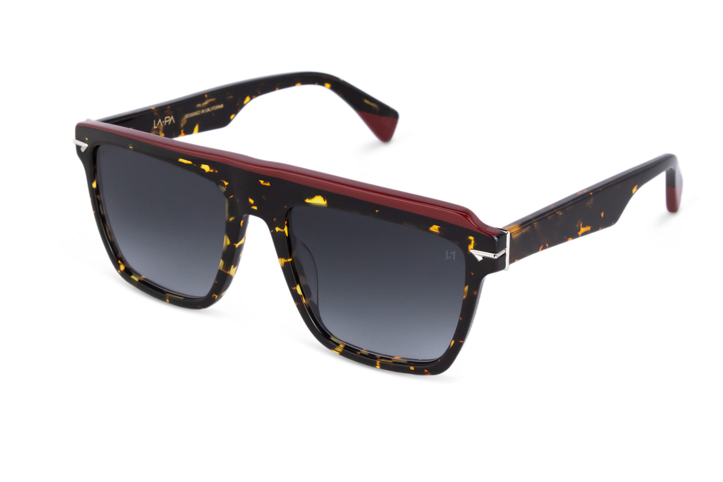 Havana Visor Sunglass with Burgundy Stripe