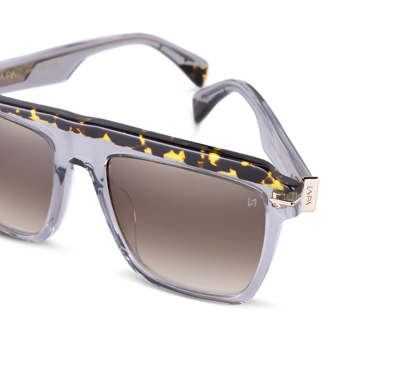 Acetate Sunglass with Light Gold Accents