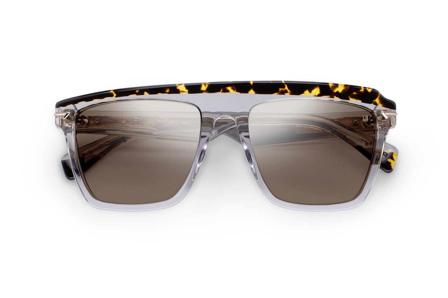 Trendy Square Sunglass in Transparent Gray