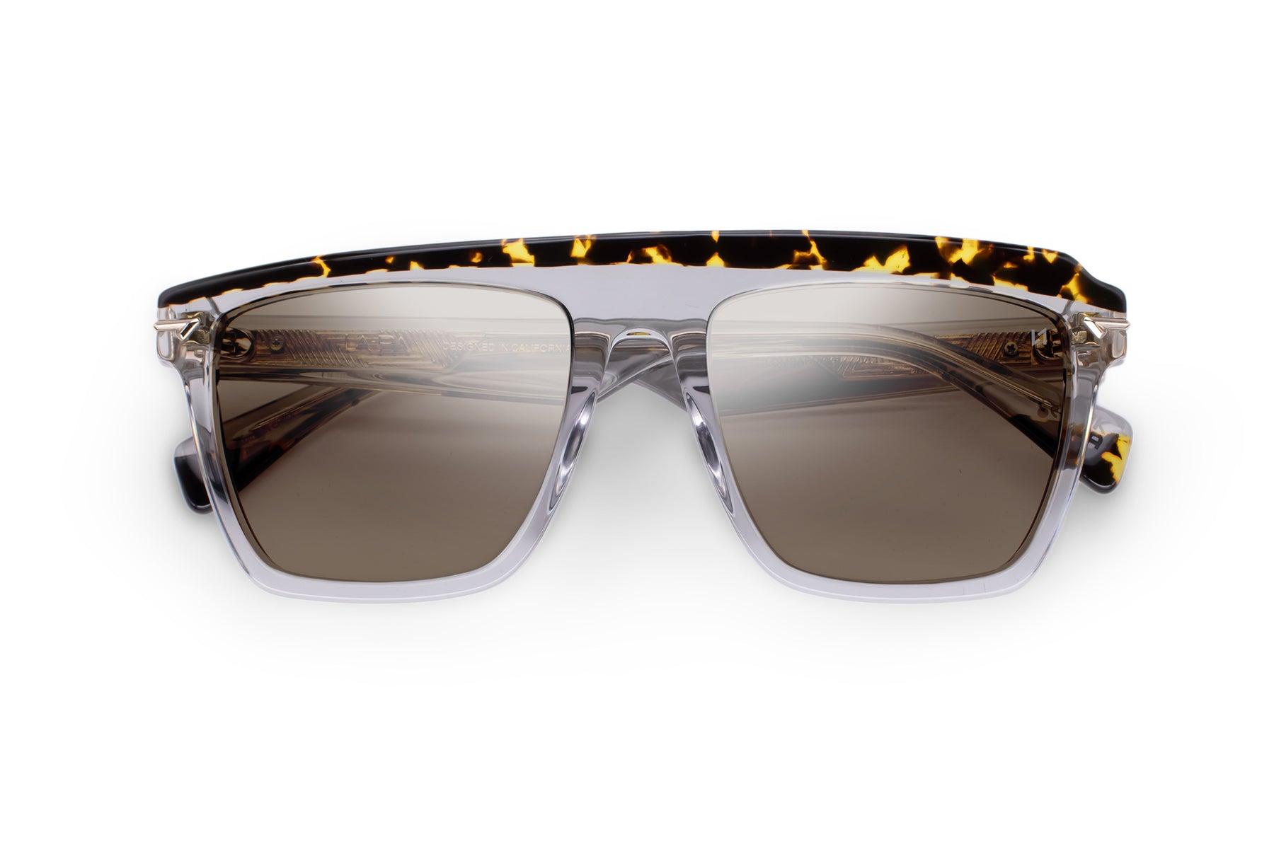 Trendy Square Sunglass in Transparent Gray