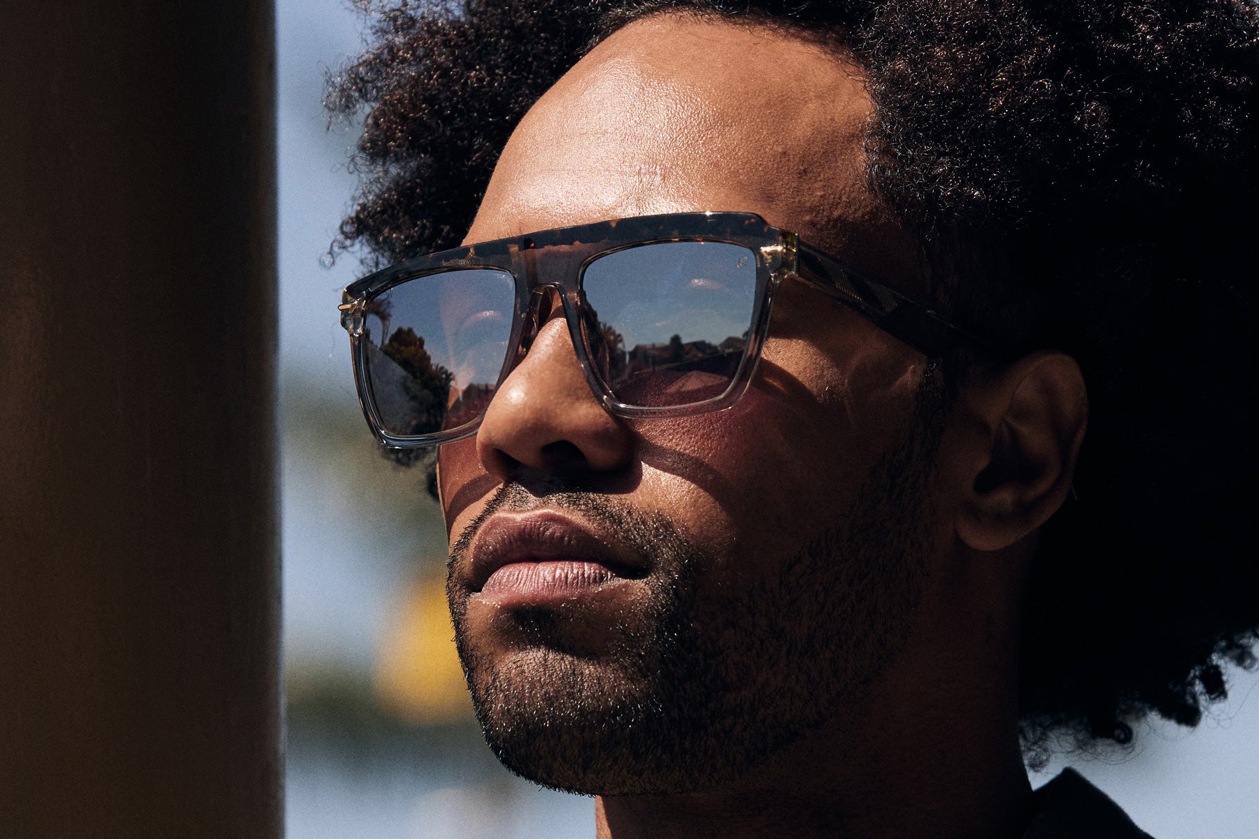 Man Wearing High Quality Sunglass with UV Protection