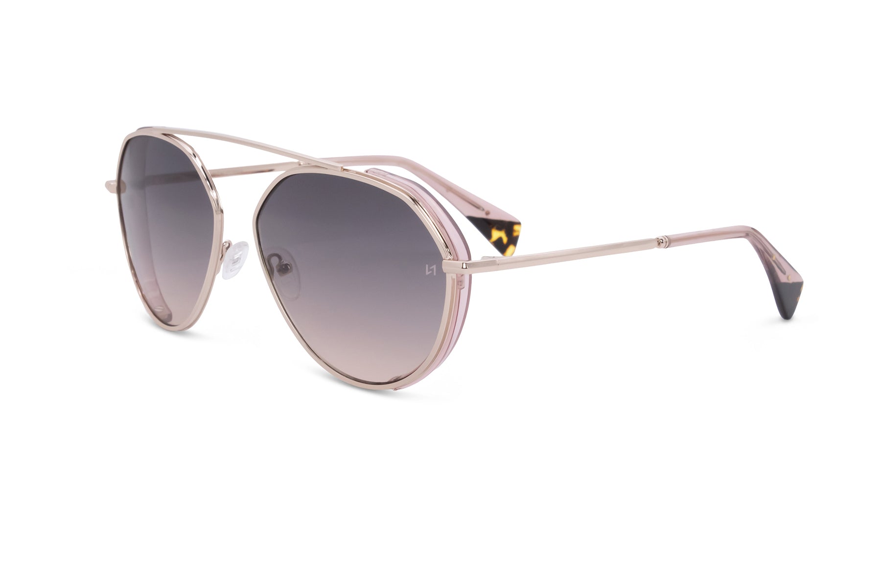 Fashion Women's Pilot Sunglass with Blush Blinders