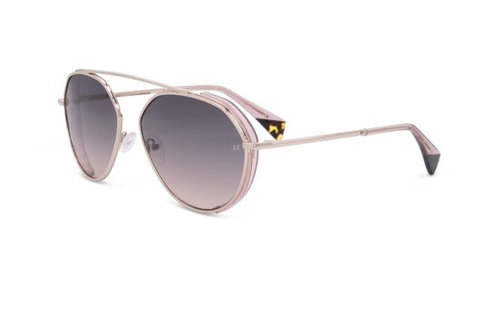 Fashion Women's Pilot Sunglass with Blush Blinders