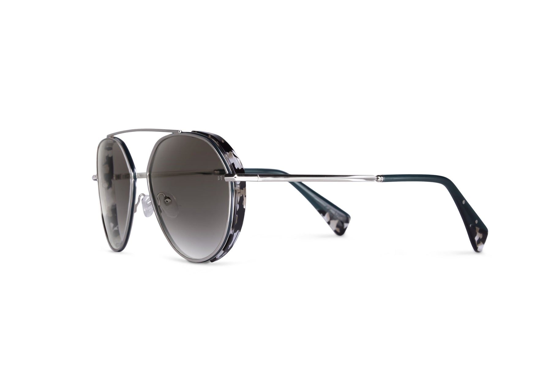 High Quality Pilot Sunglass in Silver with Blinders