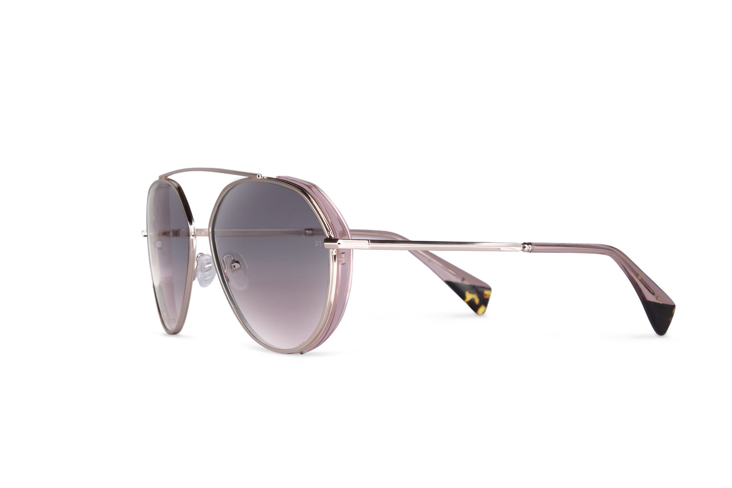 Luxury Metal Pilot Sunglass with Blush Blinders