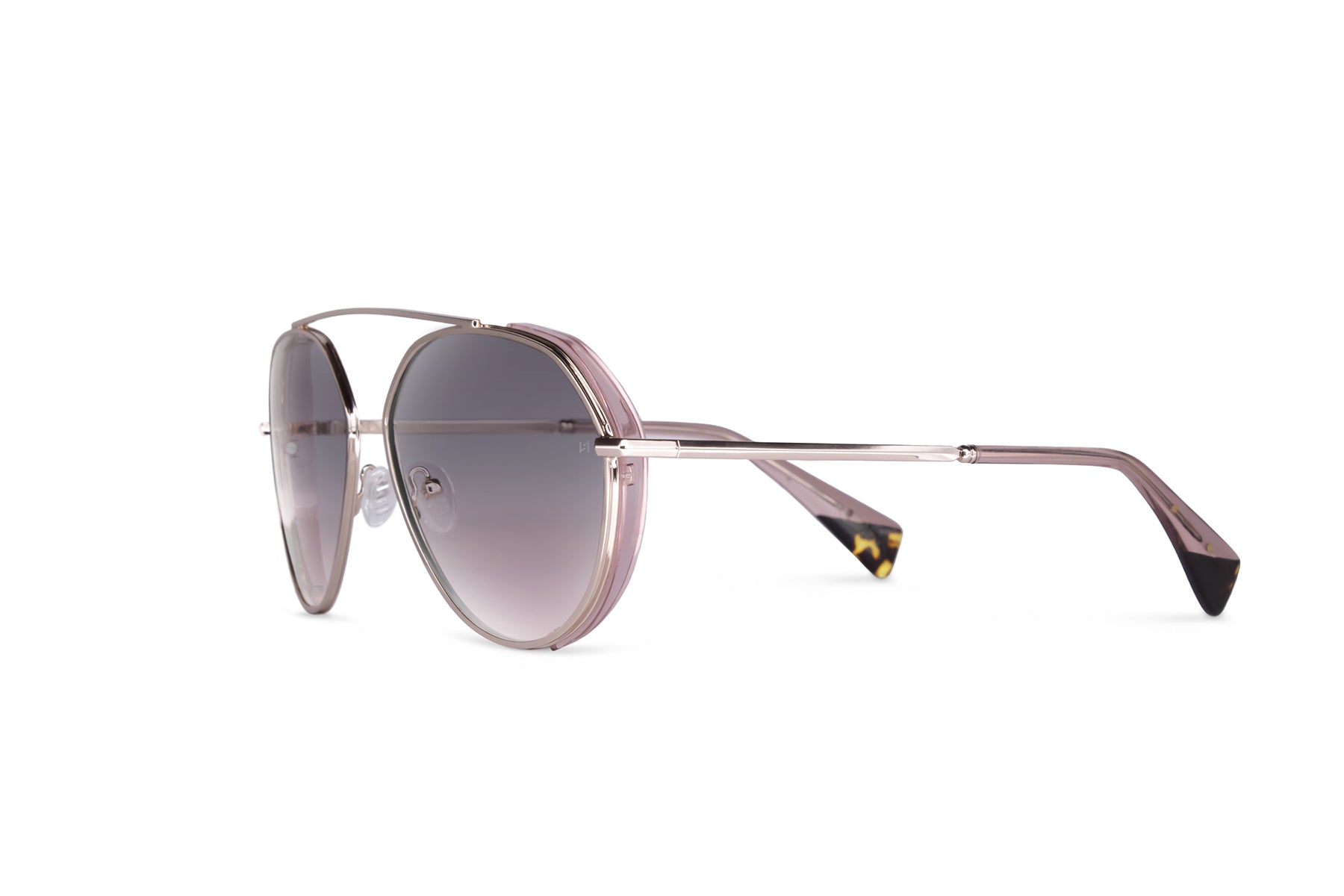 Luxury Metal Pilot Sunglass with Blush Blinders