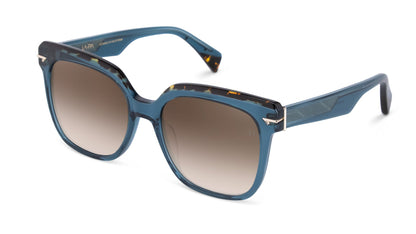 Square Sunglass with Havana Detail