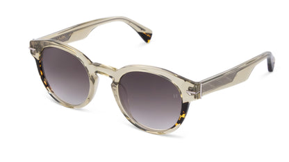 Full Acetate Round Sunglass with Gunmetal Details
