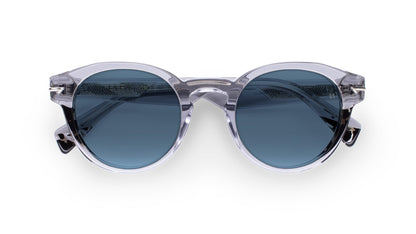 Round Acetate Sunglass in Gray