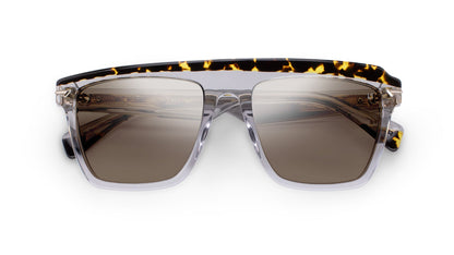 Trendy Square Sunglass in Transparent Gray