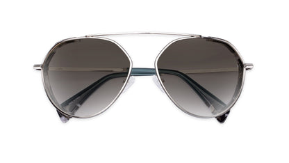 Trendy Pilot Shape Sunglass with Brown Gradient Lenses