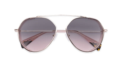 Women's Pilot Sunglass with Grey to Blush Gradient Lens